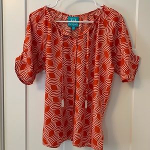 Escapada Orange/White Print Vacation Small